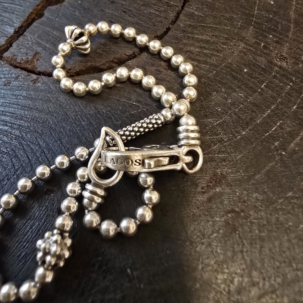 LAGOS Silver Beaded Bracelet with Signature Clasp